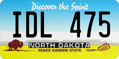 ND license plate IDL475