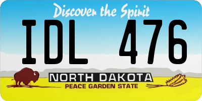 ND license plate IDL476