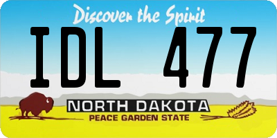 ND license plate IDL477
