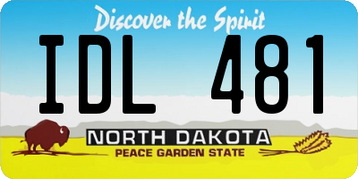 ND license plate IDL481