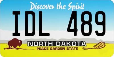 ND license plate IDL489