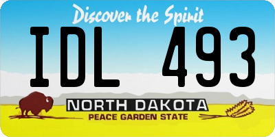 ND license plate IDL493