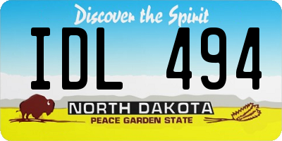 ND license plate IDL494