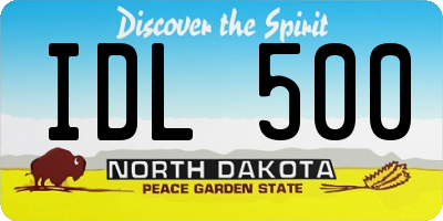 ND license plate IDL500