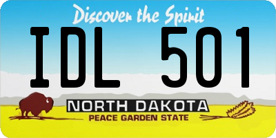 ND license plate IDL501