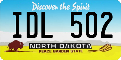 ND license plate IDL502