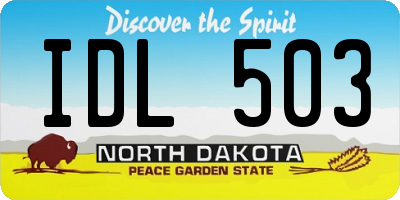 ND license plate IDL503