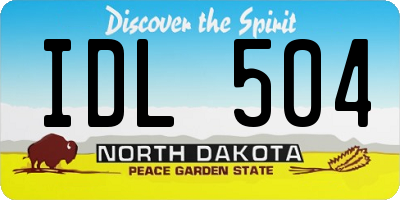 ND license plate IDL504