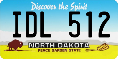 ND license plate IDL512