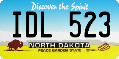 ND license plate IDL523