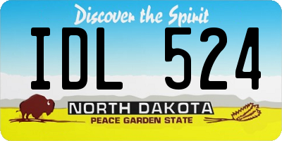 ND license plate IDL524