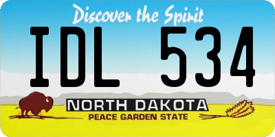 ND license plate IDL534