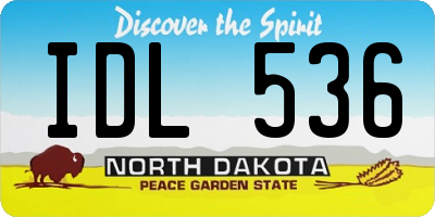 ND license plate IDL536