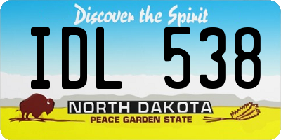 ND license plate IDL538