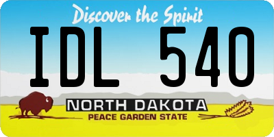 ND license plate IDL540