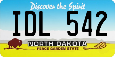 ND license plate IDL542