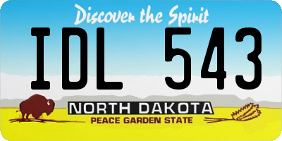 ND license plate IDL543
