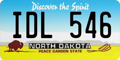ND license plate IDL546