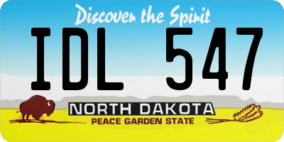 ND license plate IDL547