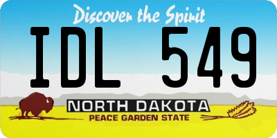 ND license plate IDL549