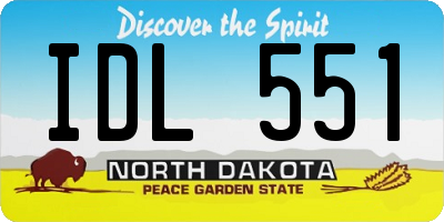 ND license plate IDL551