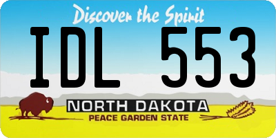 ND license plate IDL553