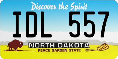 ND license plate IDL557