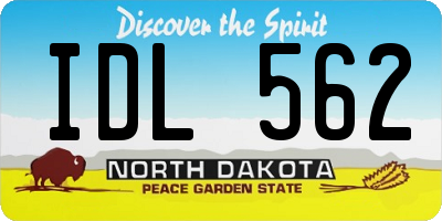 ND license plate IDL562