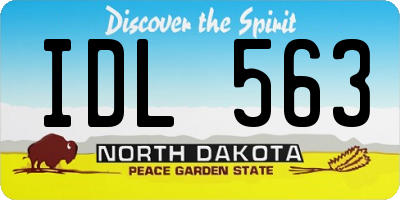 ND license plate IDL563