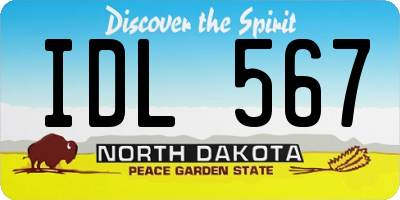 ND license plate IDL567