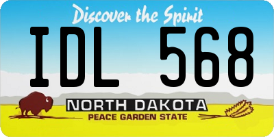 ND license plate IDL568