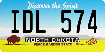 ND license plate IDL574