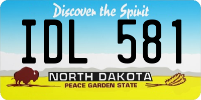 ND license plate IDL581