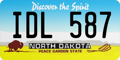 ND license plate IDL587