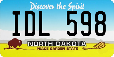 ND license plate IDL598