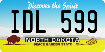 ND license plate IDL599
