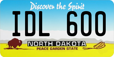 ND license plate IDL600