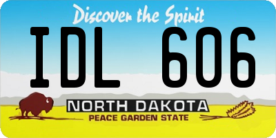 ND license plate IDL606