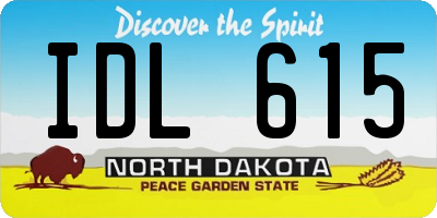 ND license plate IDL615
