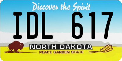 ND license plate IDL617