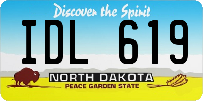 ND license plate IDL619