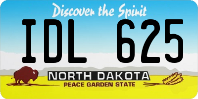 ND license plate IDL625