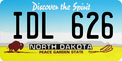 ND license plate IDL626