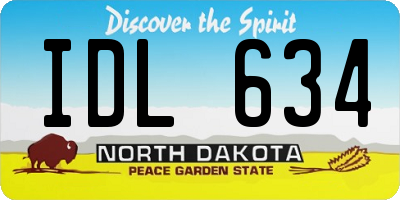 ND license plate IDL634