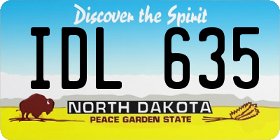 ND license plate IDL635