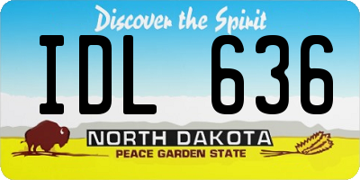 ND license plate IDL636