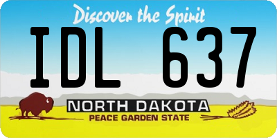 ND license plate IDL637