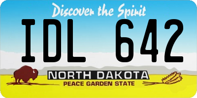 ND license plate IDL642
