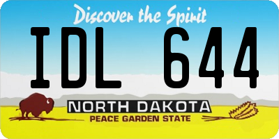 ND license plate IDL644