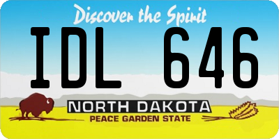 ND license plate IDL646